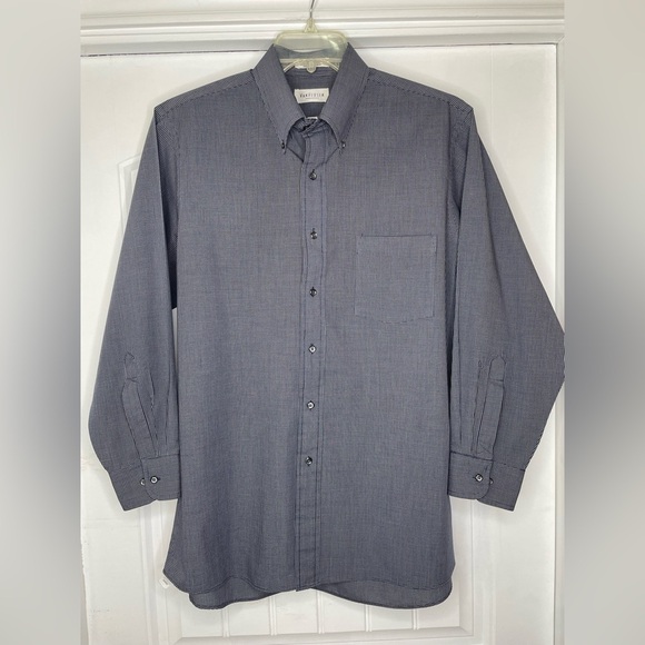 Van Heusen Micro Plaid Long Sleeve Shirt Size 16.5 - Picture 1 of 7